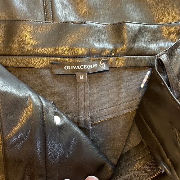 NWOT OLIVACEOUS Gia Faux Leather Midi Skirt - Picture 6 of 6